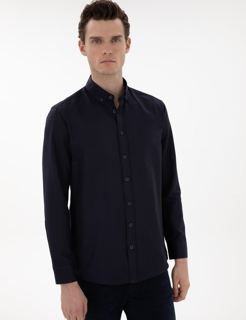 Lacivert Regular Fit Uzun Kollu G_mlek - Pierre cardin фото 3