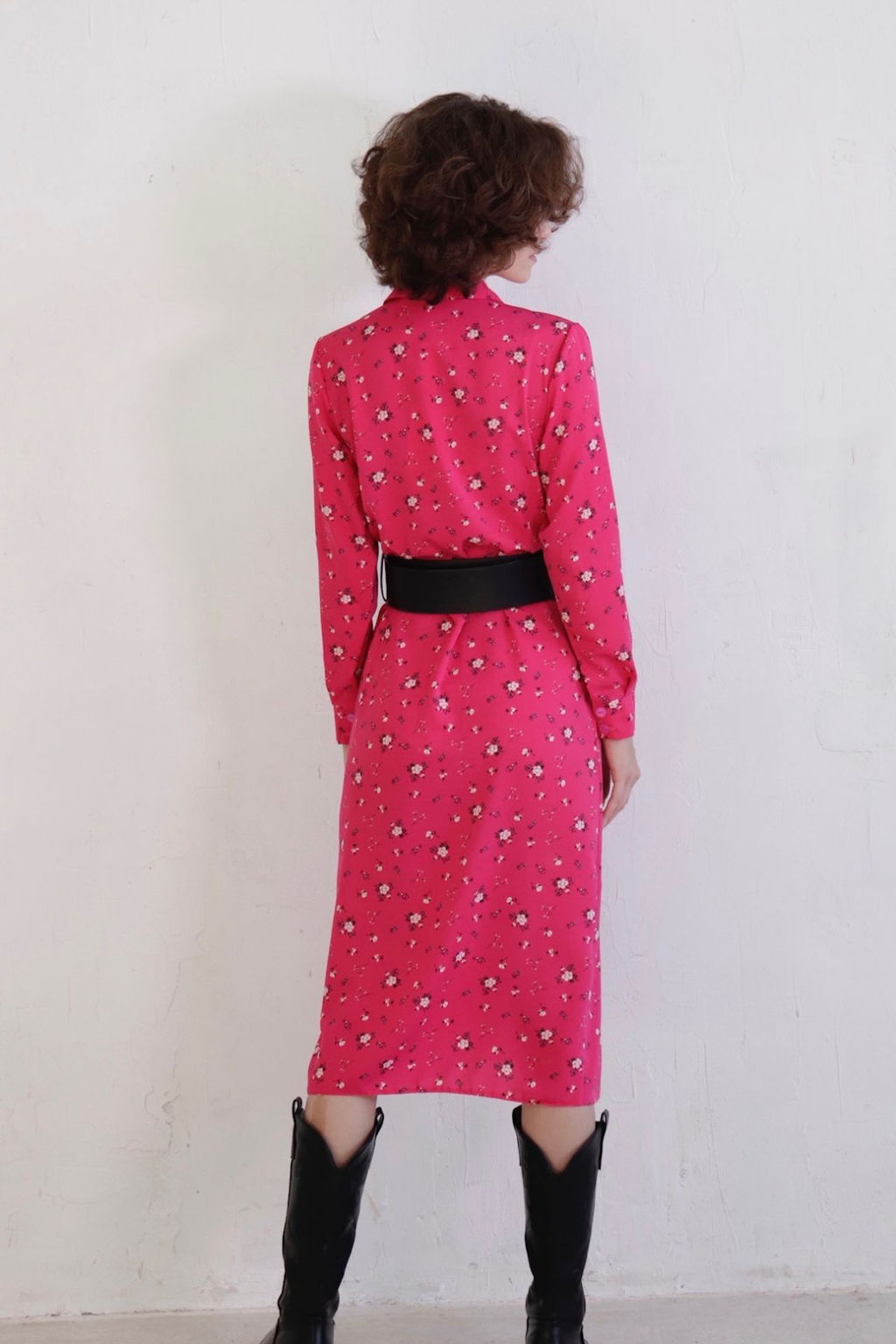 11038 Платье-рубашка с английским воротником малиновое - Martichelli фото 12