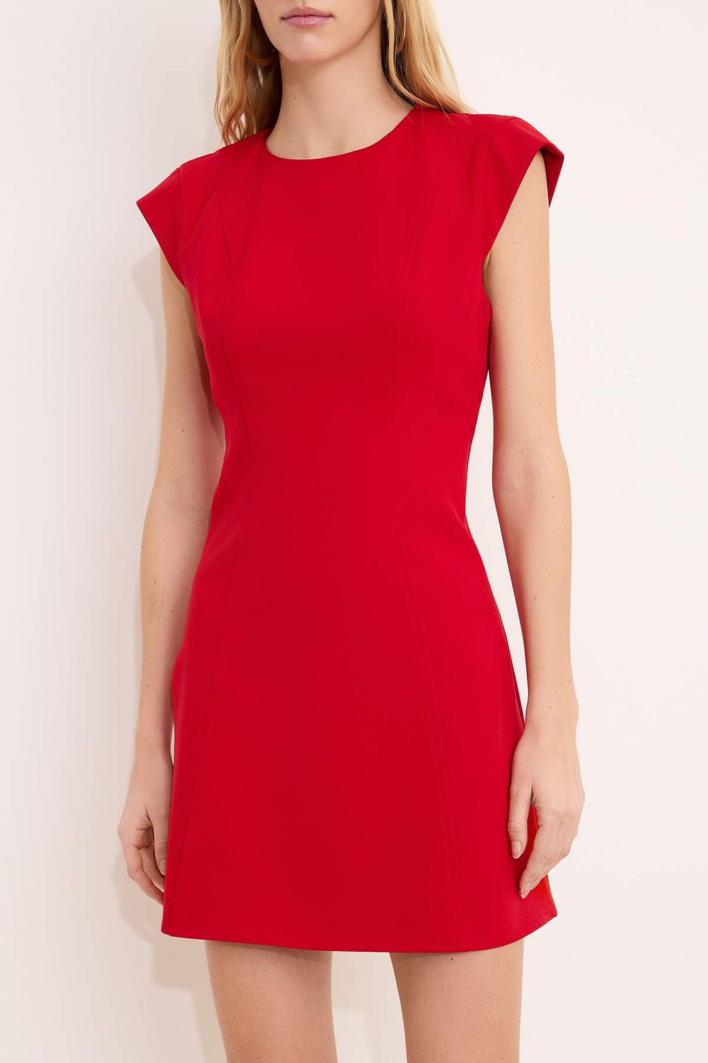 K?rm?z? Duz K?sa / Mini Dokuma Elbise TWOSS26EL00069