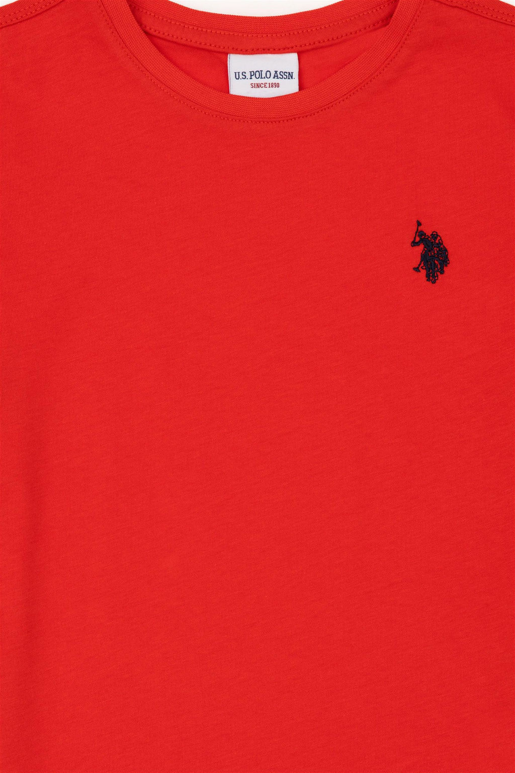 U. S. Polo Assn / Красная базовая футболка с круглым вырезом для мальчиков - U.s. polo assn фото 3
