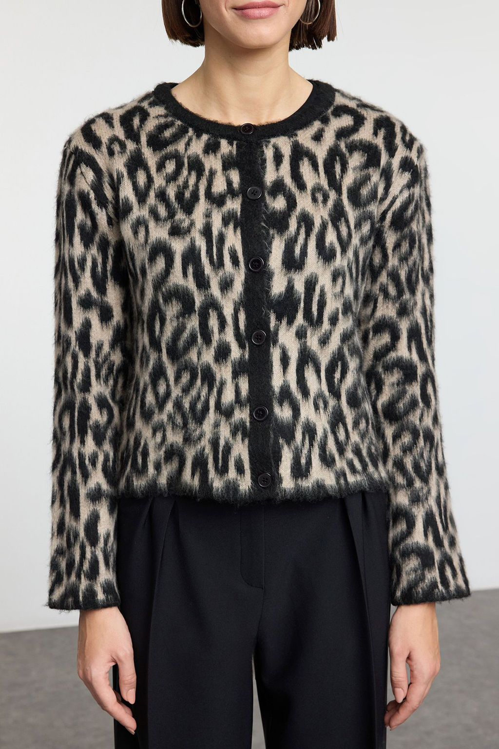 Kahverengi Leopar Desenli Triko H?rka TWOAW25HI00378
