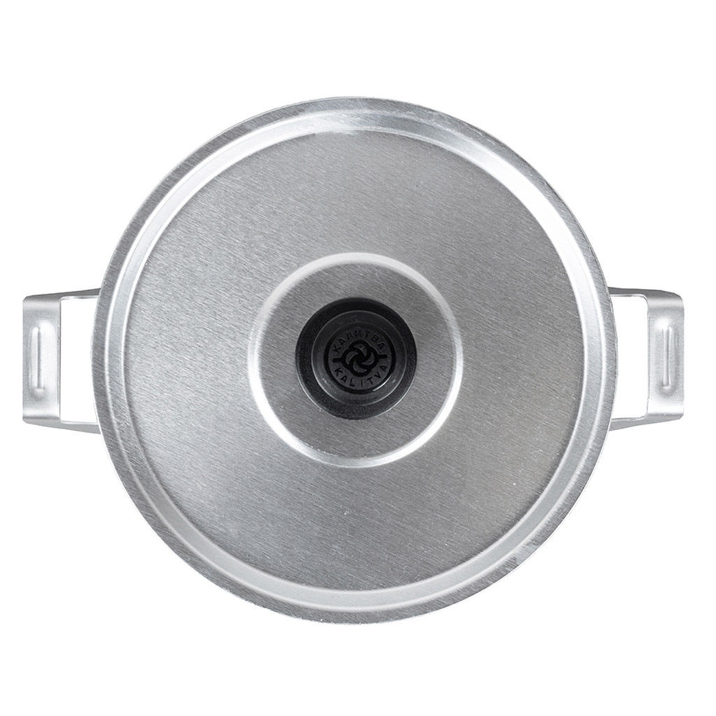 Кастрюля алюминиевая 3,5л, д18см, h14,3см, s1,5мм, матовая, глубокая, сферическая форма, 2 металлические ручки, металлическая крышка (Россия) - Домашняя мода фото 2