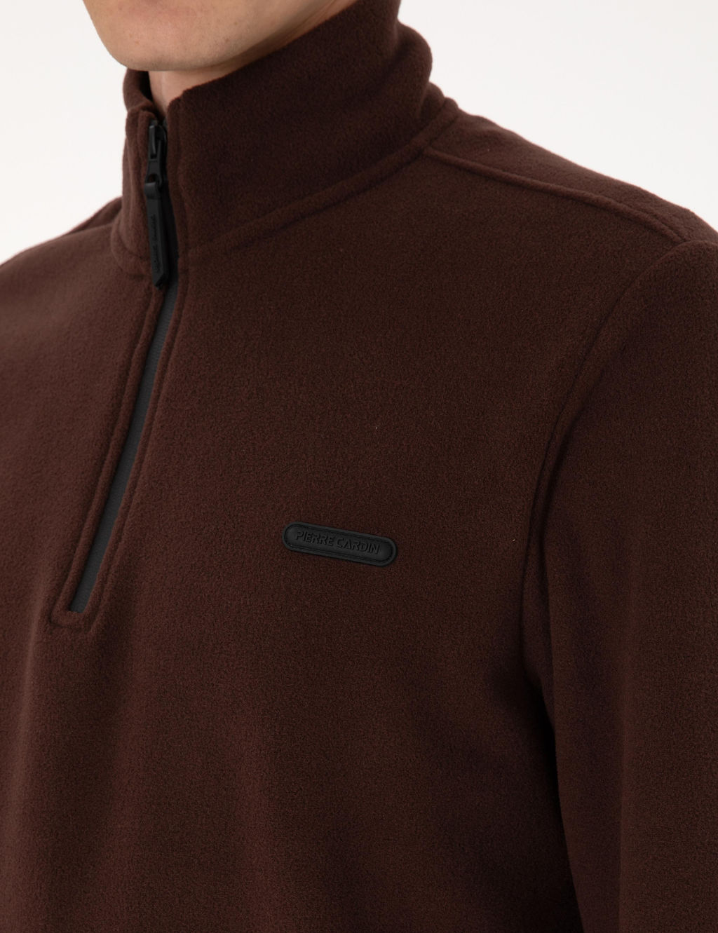 Kahverengi Regular Fit Yar_m Fermuarl_ Polar Sweatshirt - Pierre cardin фото 7