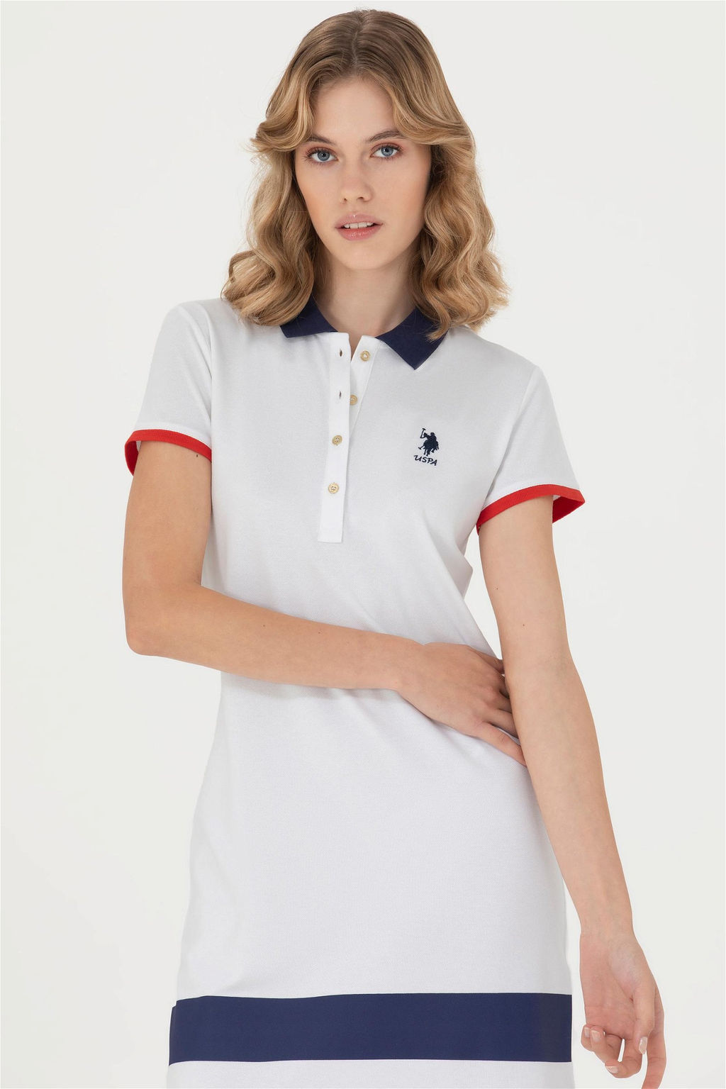 U. S. Polo Assn Женское белое трикотажное платье - U.s. polo assn фото 4