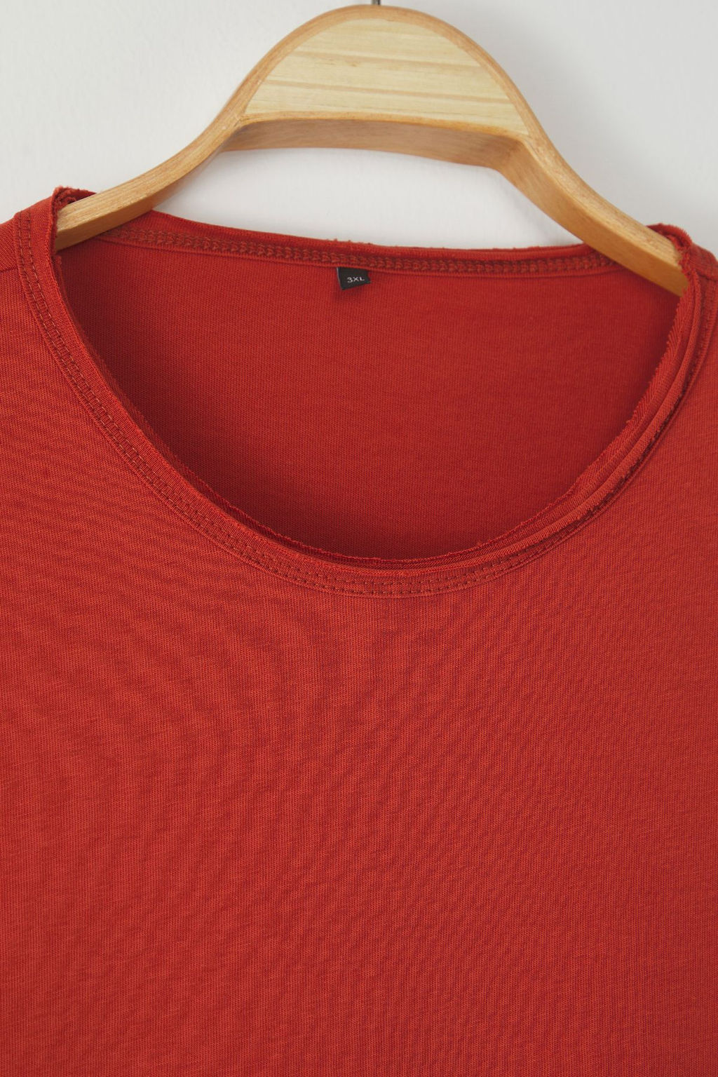 Kiremit Buyuk Beden Oversize/Genis Kesim %100 Pamuklu Yaka Detayl? T-Shirt TMNSS25BF00035 - Trendyolmilla фото 3