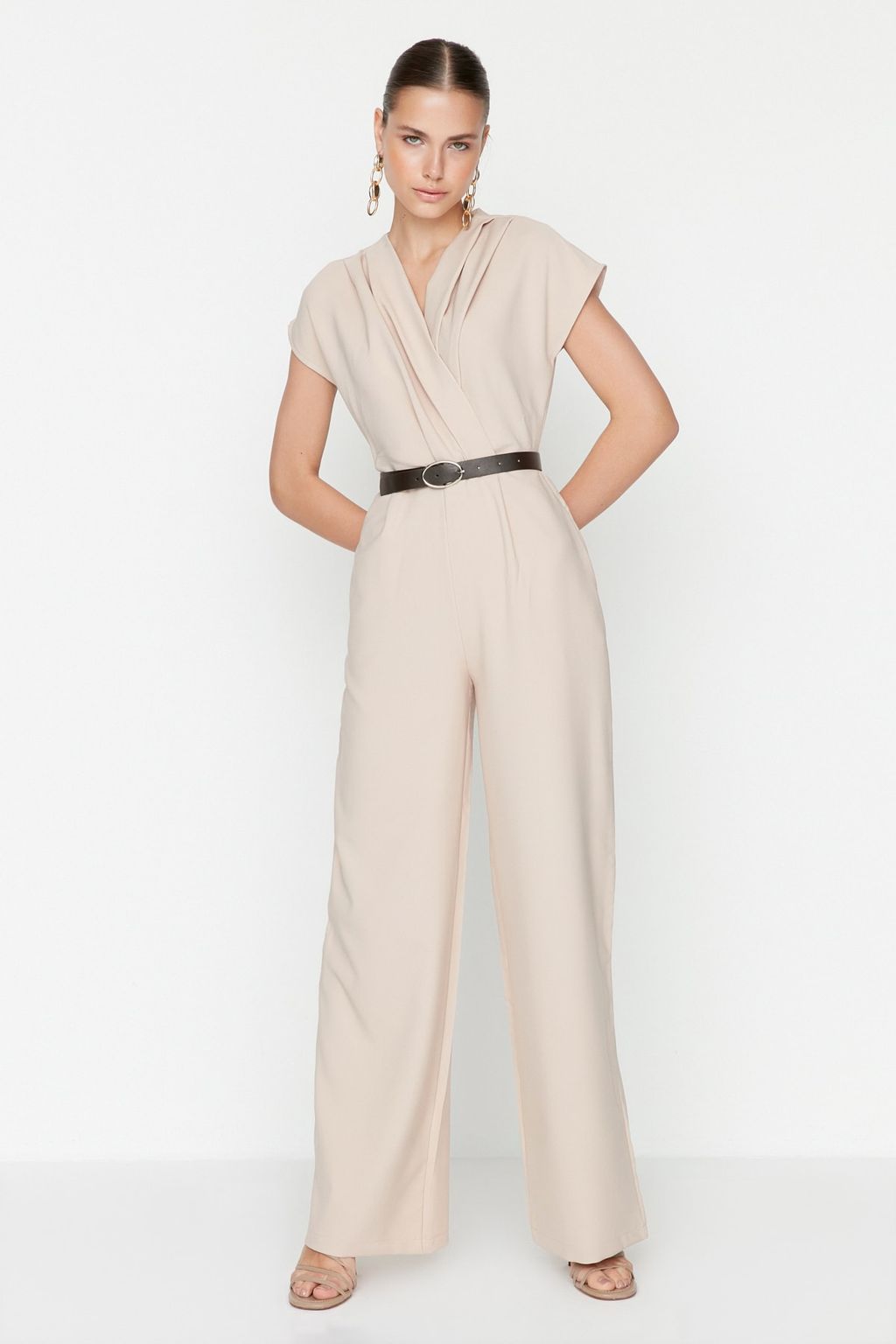 Tas Kemerli Kruvaze Yaka Genis Paca Dokuma Tulum TWOSS21TU0004