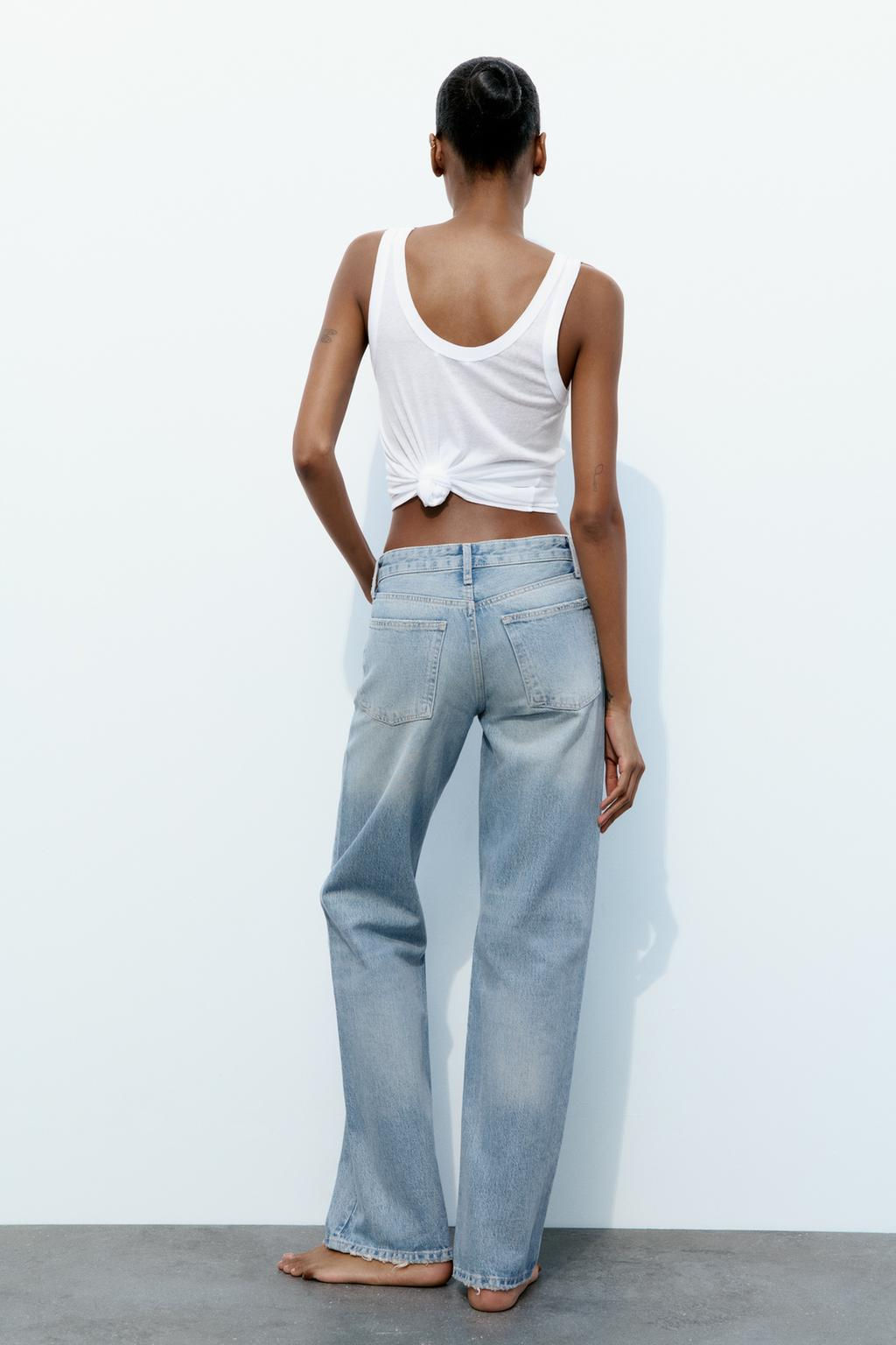 TRF WIDE-LEG MID-RISE FULL LENGTH JEANS - Zara фото 11