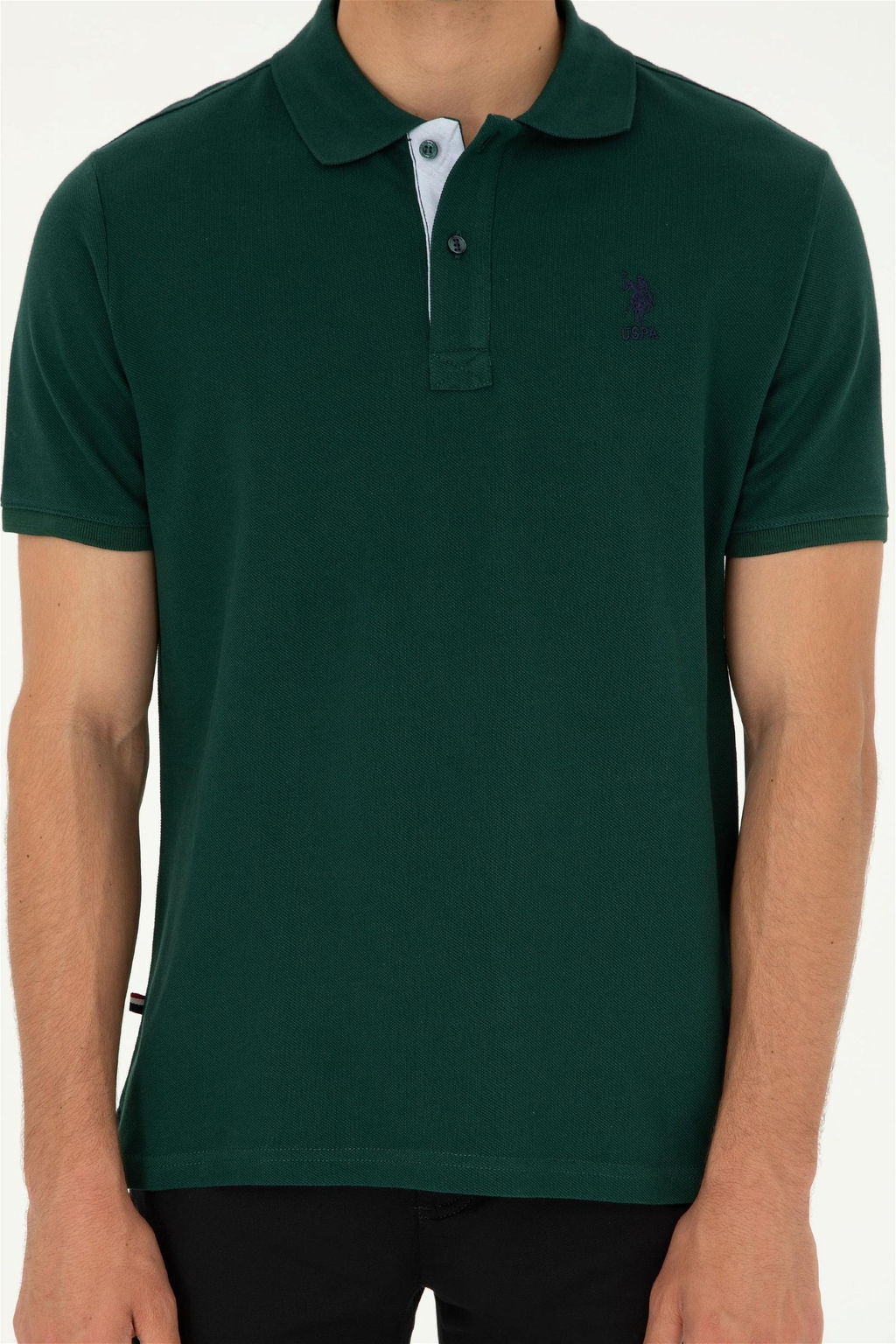U. S. Polo Assn / Мужская темно-зеленая базовая футболка - U.s. polo assn фото 6