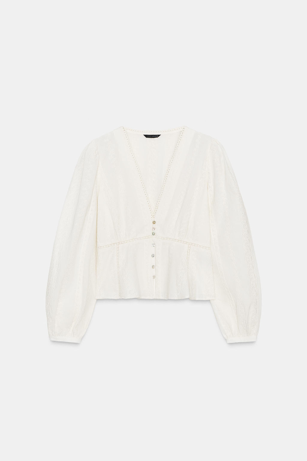 BLUSA ROM?NTICA BORDADOS / Crudo - Zara фото 6
