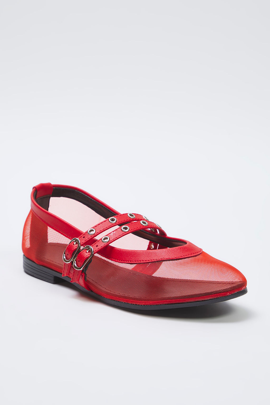 Trendyol Shoes Siyah File Detayl? Kusgozu Kemer Tokal? Mary Jane Kad?n Babet TAKSS25BE00046 - Trendyolmilla фото 5