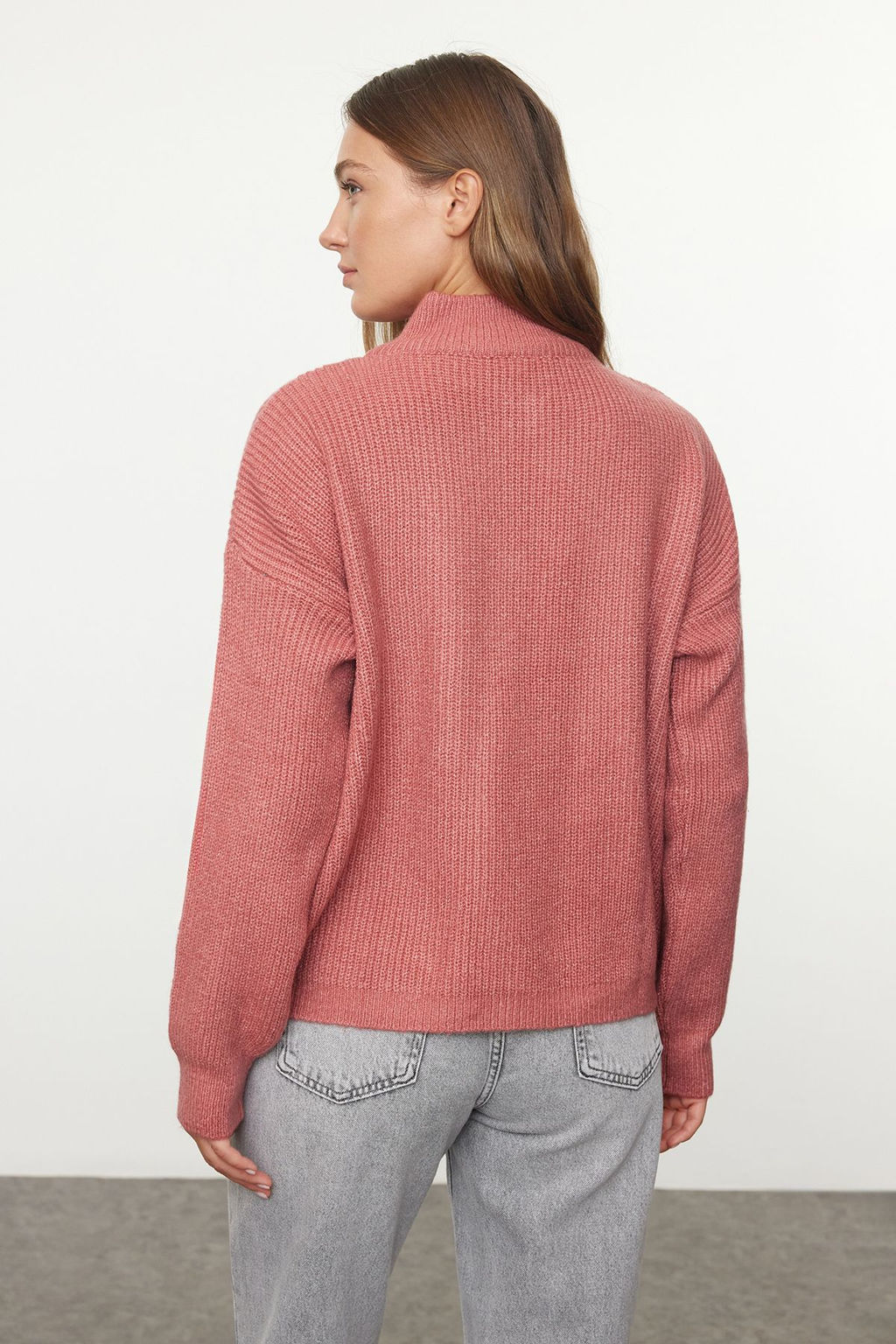 Antrasit Couple Yumusak Dokulu Fermuarl? Triko Kazak TWOAW20XS0009 - Trendyolmilla фото 14