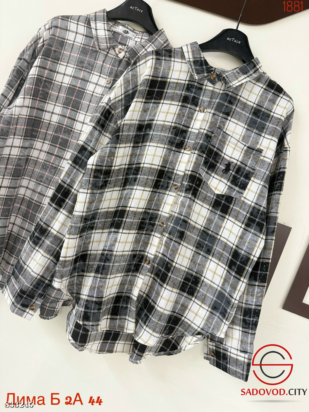 Рубашка женская в клетку