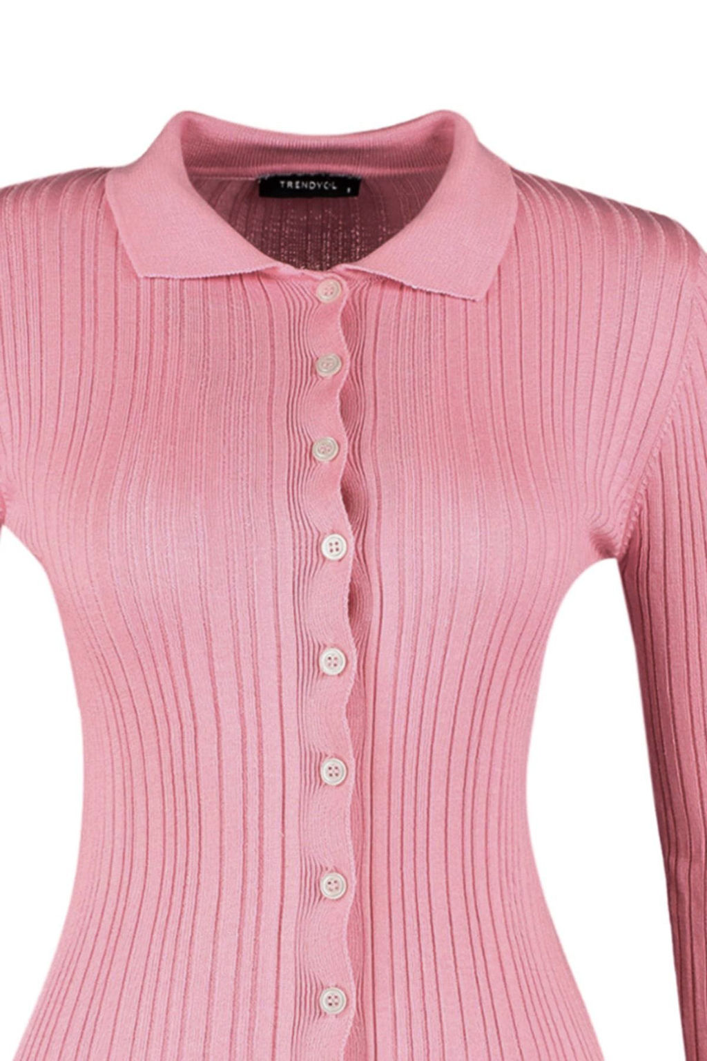 TRENDYOLMILLA Kahverengi Fitilli Polo Yaka Triko H?rka TWOAW20HI0070 фото 14