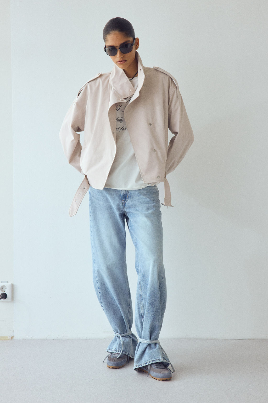 Cazadora oversize con cintur?n - H&m фото 2