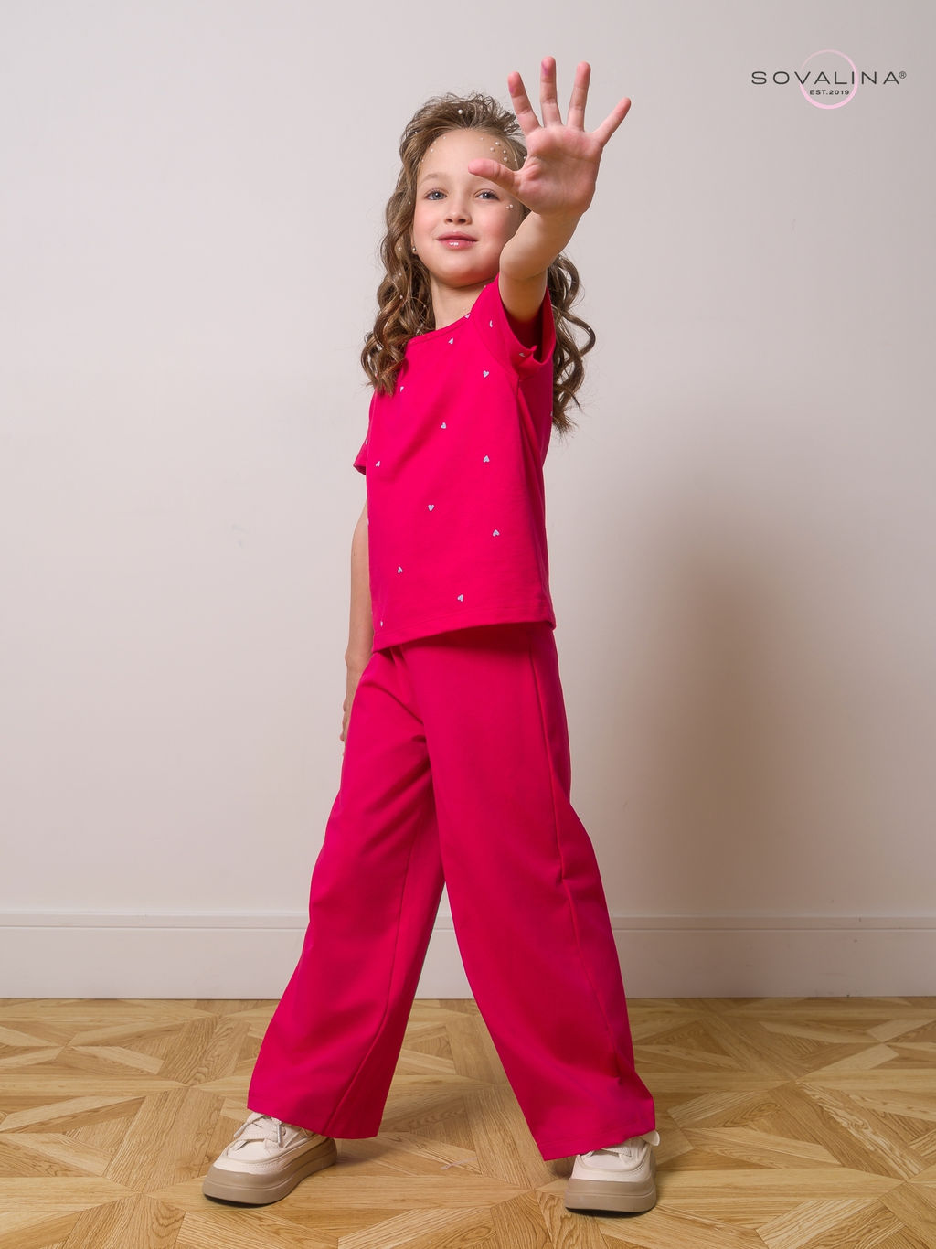 Костюм Лето сердечки малина-маджента - Sovalina фото 10