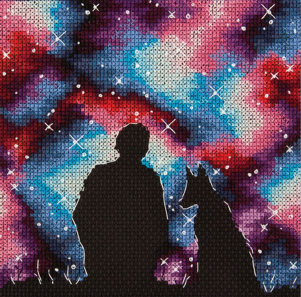 Набор для вышивания PANNA KS-7250 Лучшие друзья во Вселенной 14.5 х 14.5 см