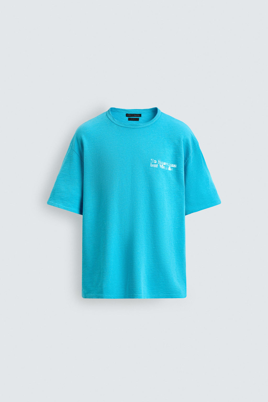CAMISETA PUNTO LAVADO ESTAMPADOS / Azul agua