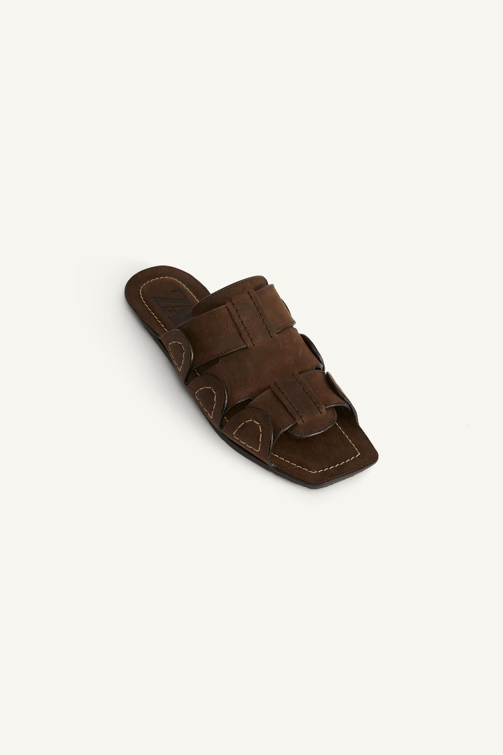 LEATHER SANDALS WITH STRAPS - LIMITED EDITION - Zara фото 6