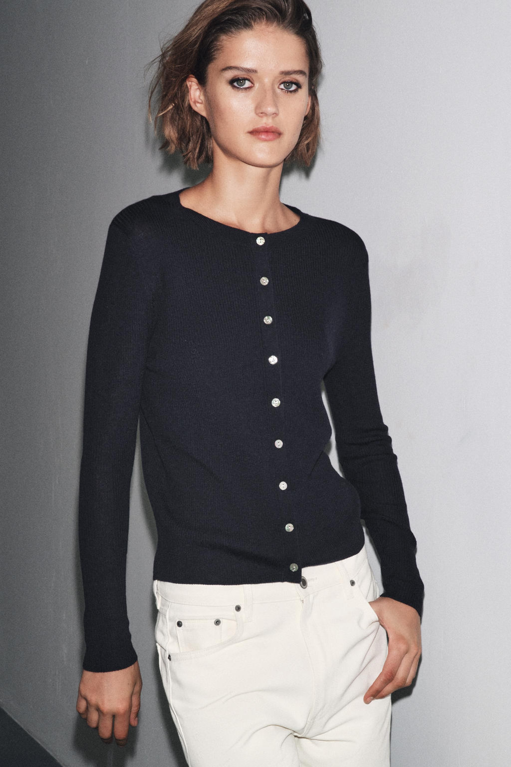 100% WOOL RIBBED CARDIGAN - Zara фото 4
