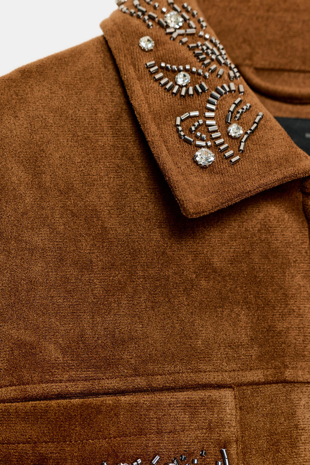 FAUX SUEDE STUDDED JACKET - Zara фото 3