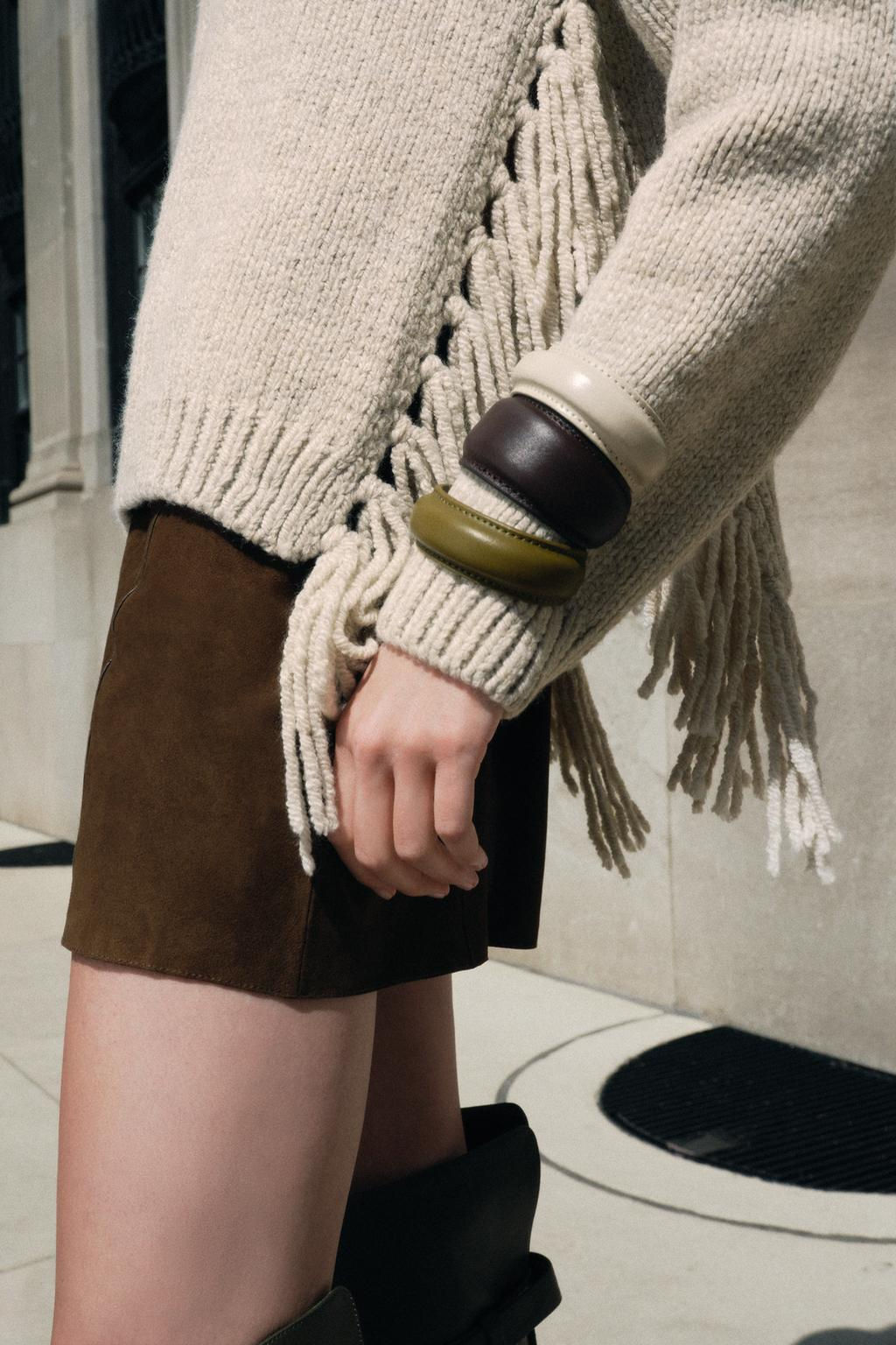 FRINGED KNIT SWEATER - Zara фото 6