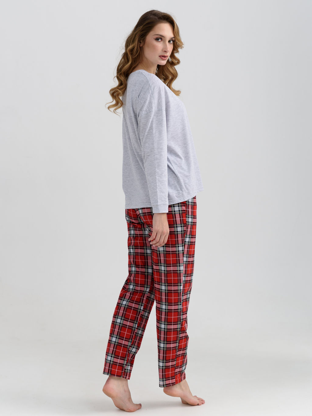 Пижама женская Новогодняя меланжевый 2274 (10)