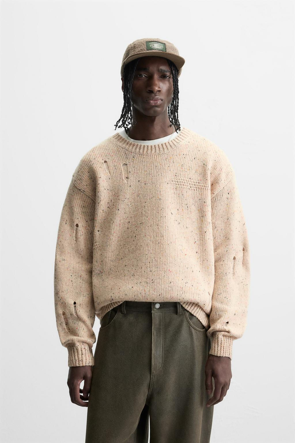 RIPPED EFFECT BUTTONED SWEATER - Zara фото 2