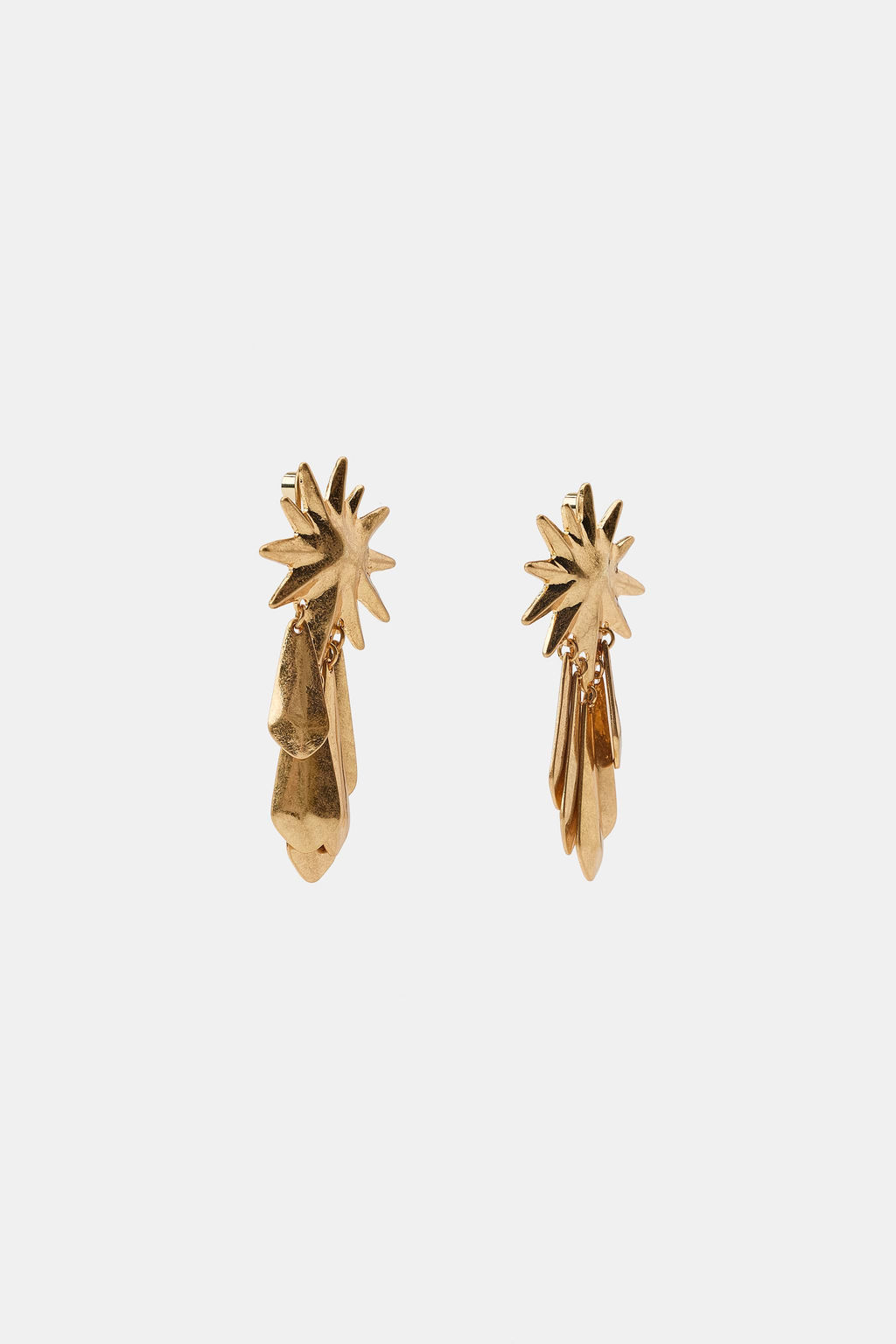 PENDIENTES MET?LICOS SOL FLECOS / Dorado - Zara фото 2
