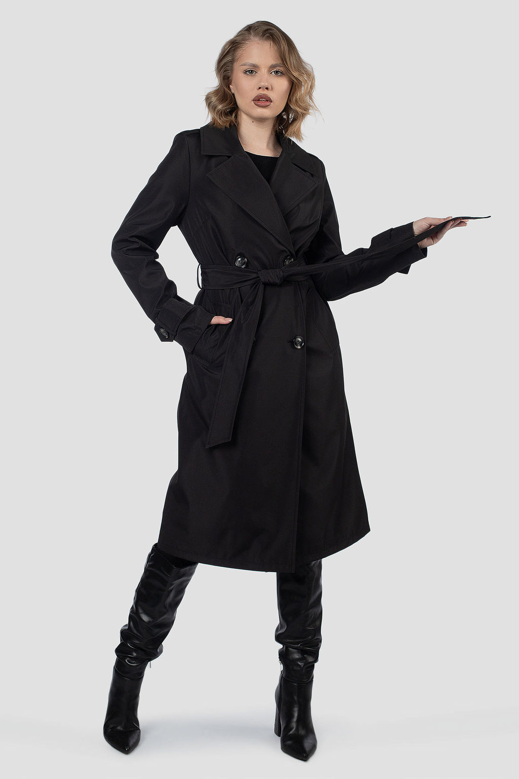 03-3426 Плащ женский (пояс) - El podio фото 4