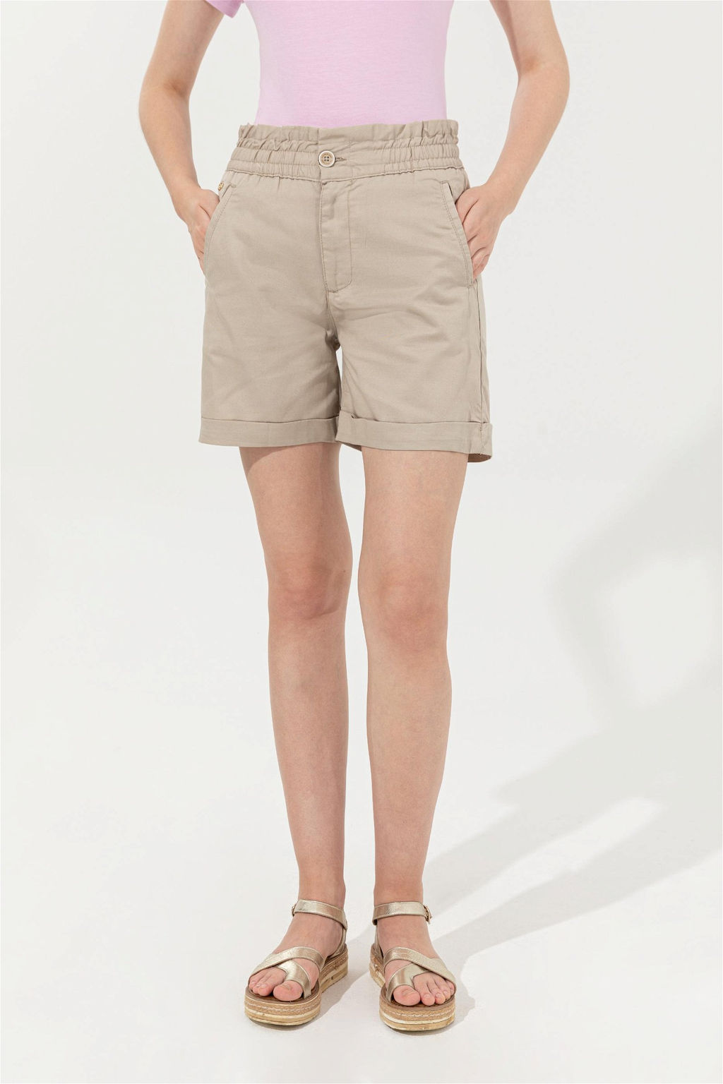 U. S. Polo Assn Женские тканые бермуды цвета хаки Капри - U.s. polo assn фото 2