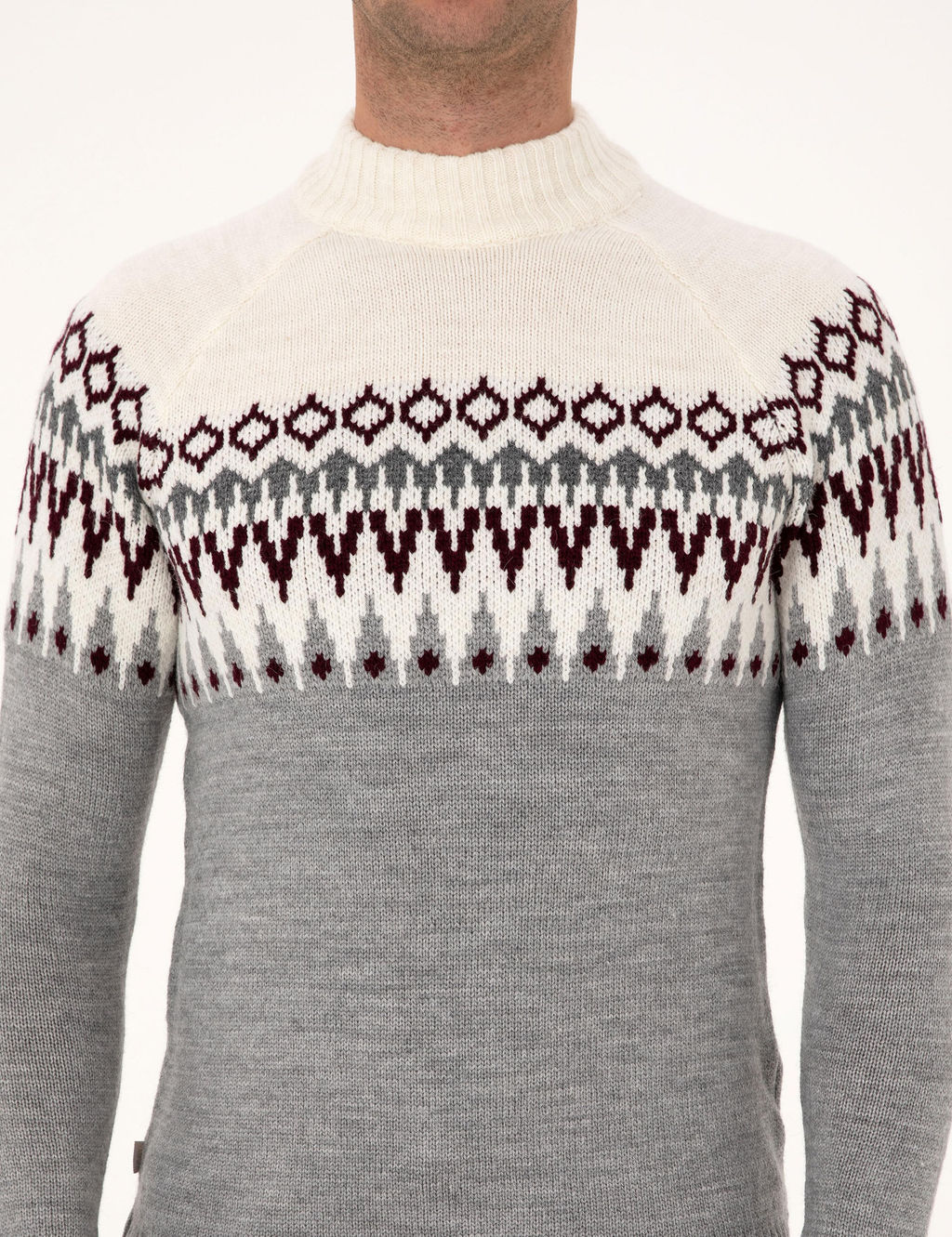 A__k Gri Melanj Slim Fit _eyrek Yaka Triko Kazak - Pierre cardin фото 6