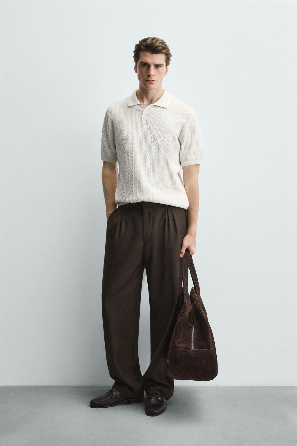RIBBED KNIT POLO SHIRT - Zara фото 8