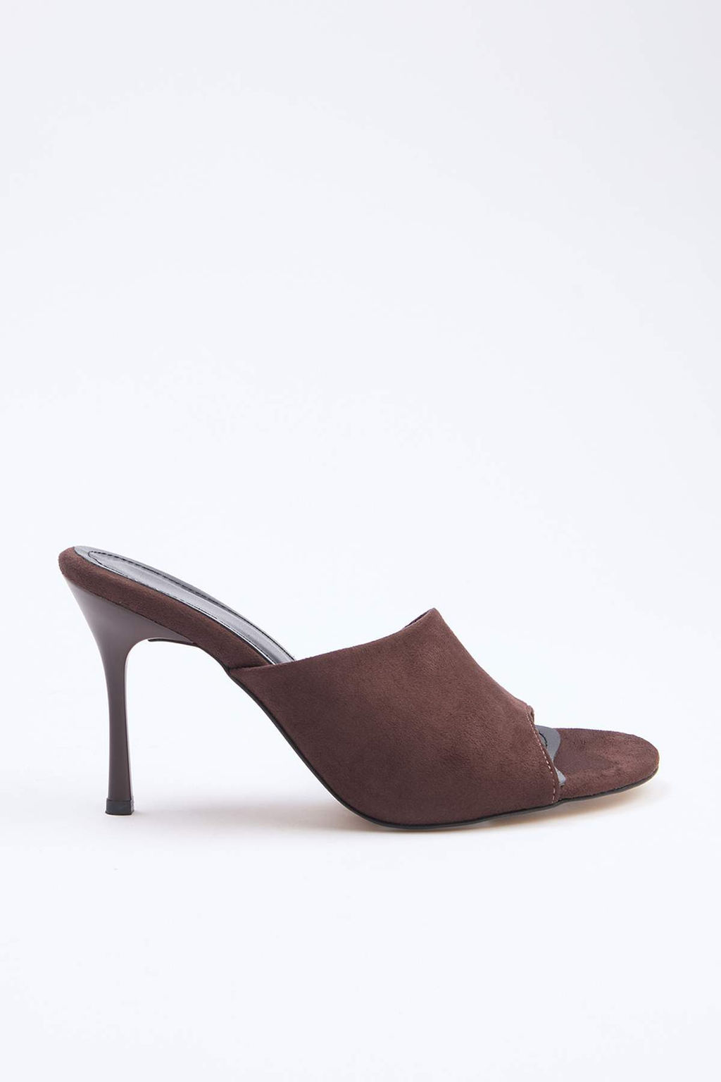 Kahverengi Suet 9 cm Kad?n Klasik Topuklu Ayakkab? TAKSS26TO00028