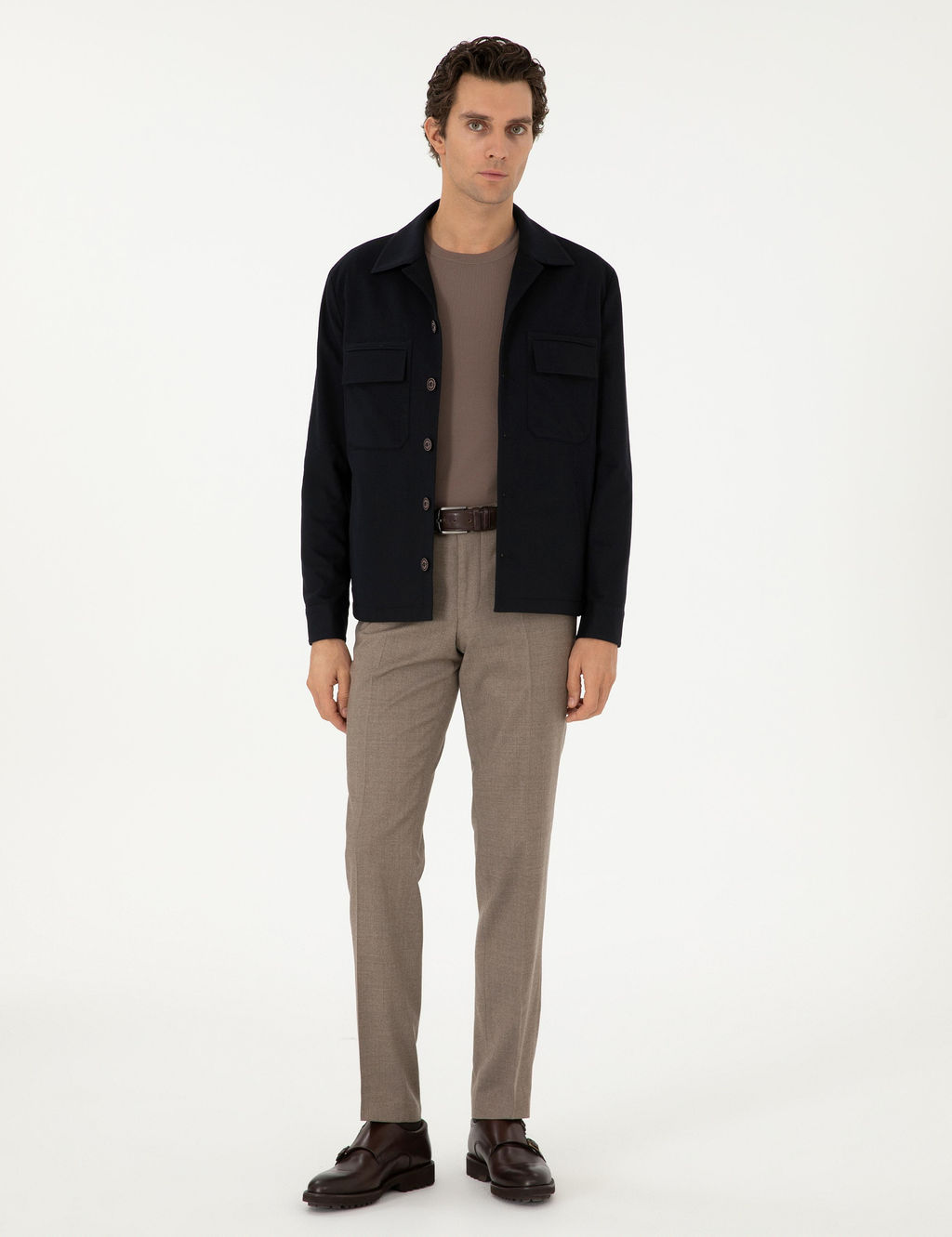 Брюки из светло-коричневой ткани узкого кроя - Cacharel фото 3