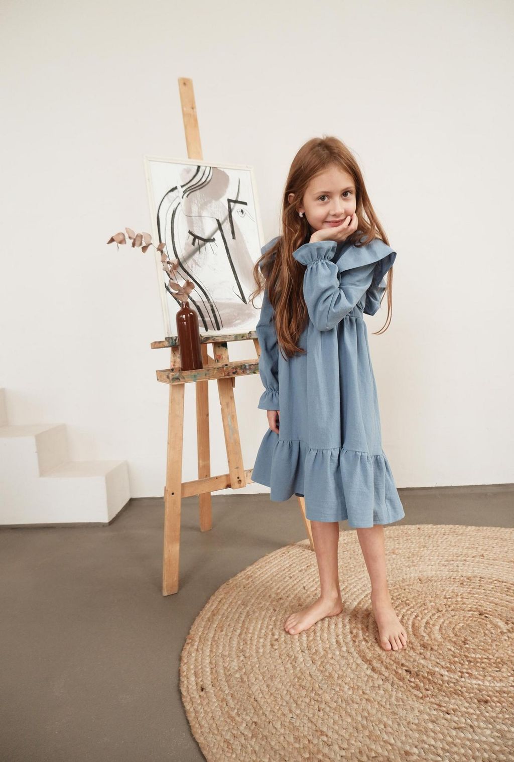Л 22-24 платье для девочки Таисия голубое - Etoelf фото 2