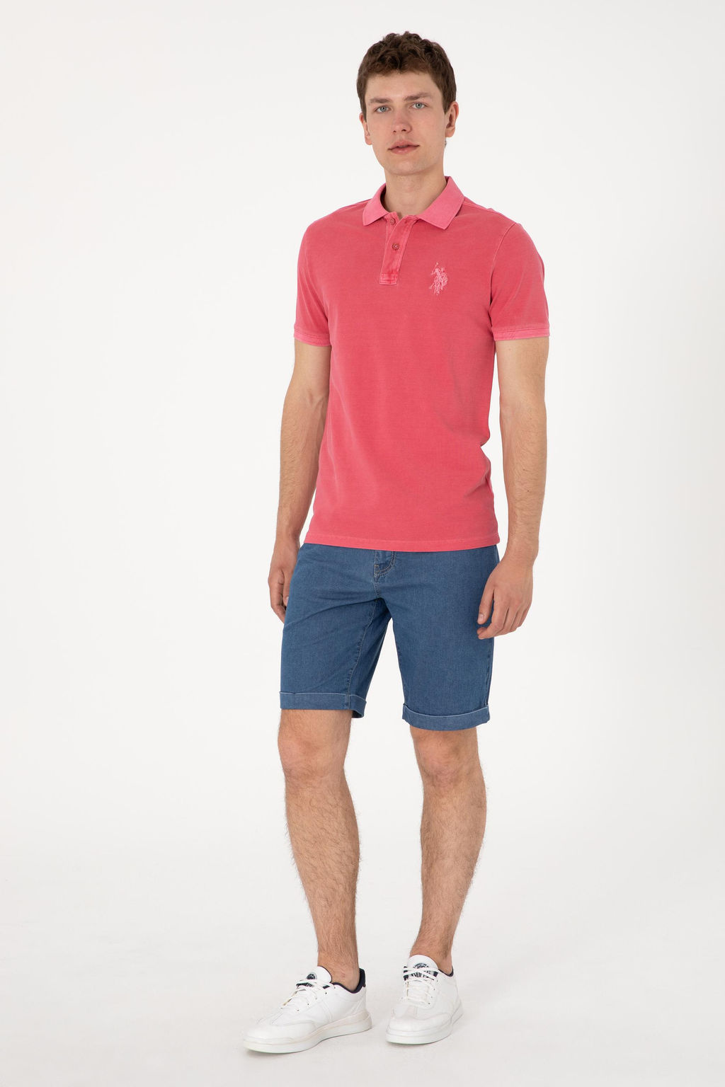 Erkek Slim Fit Polo Yaka Pembe Basic Ti__rt Sepette S_rpriz _ndirim - U.s. polo assn фото 4