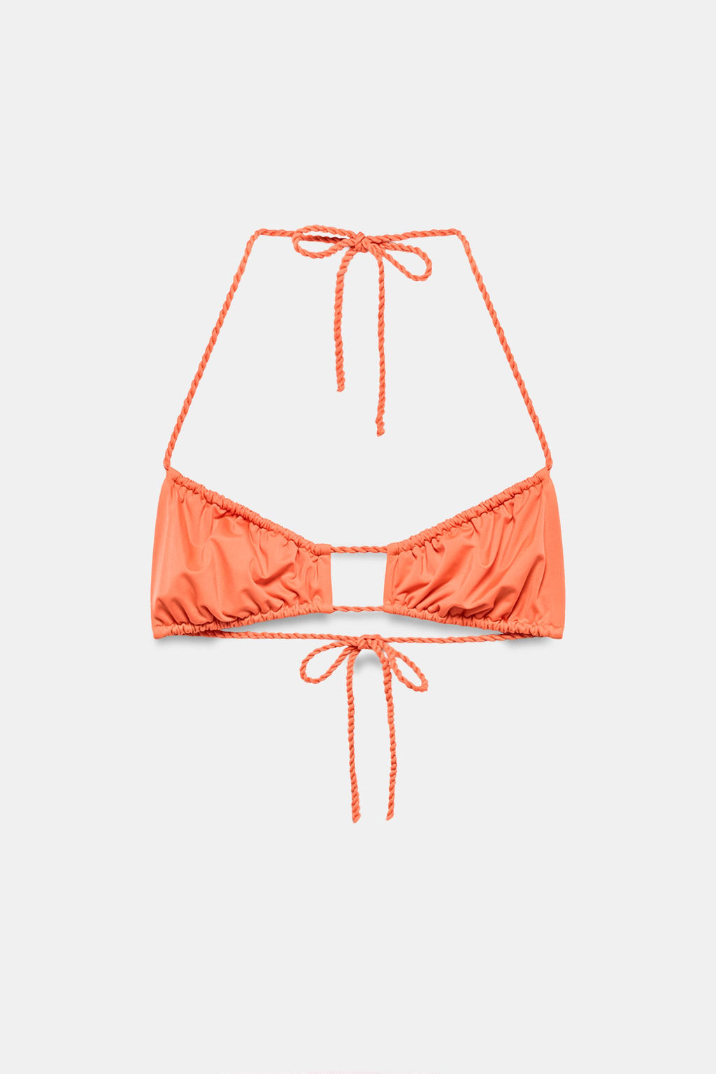 TOP BIKINI LISO FRUNCES / Naranja - Zara фото 6