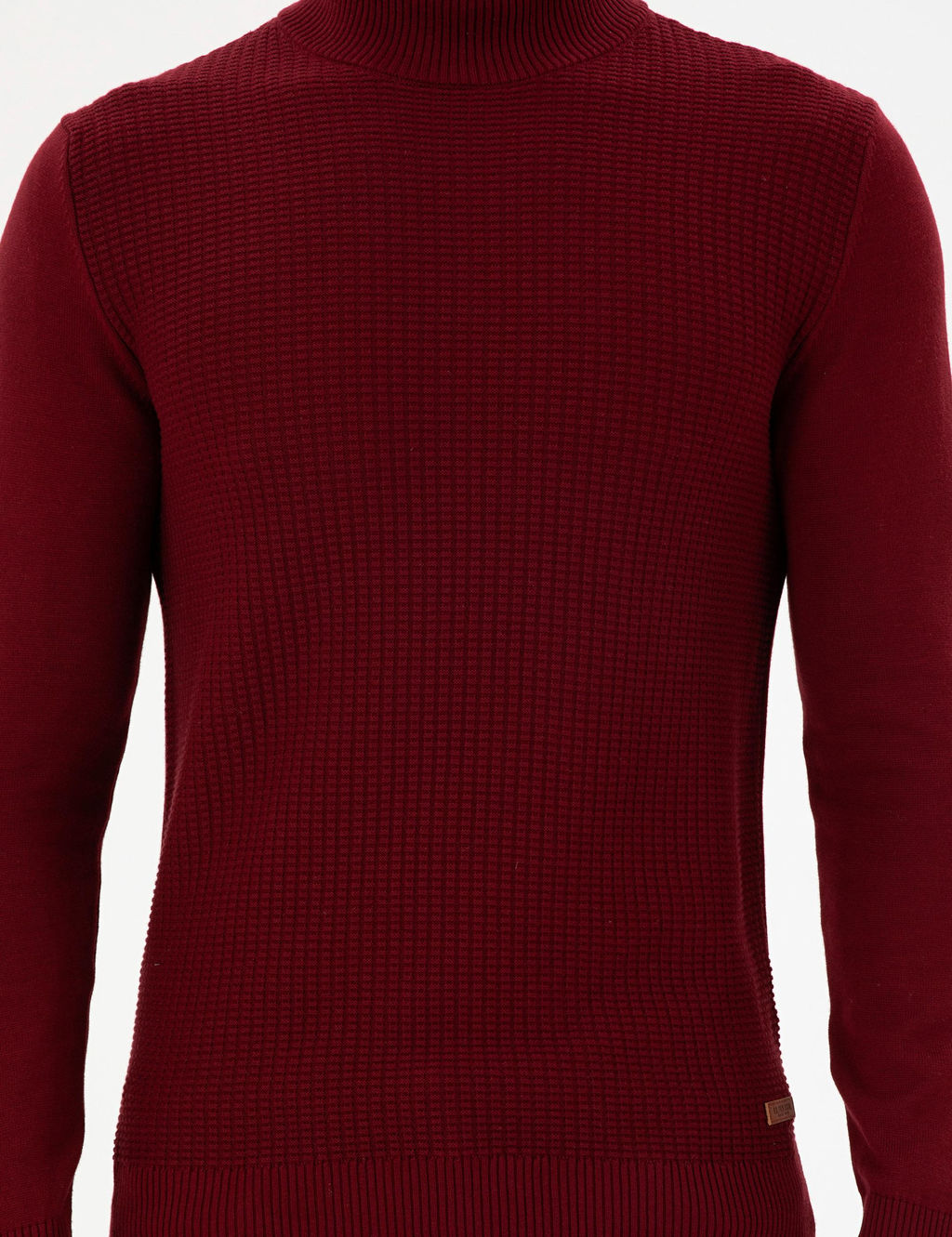 Erkek Slim Fit Yar_m Bal_k__ Yaka Bordo Kazak - U.s. polo assn фото 6
