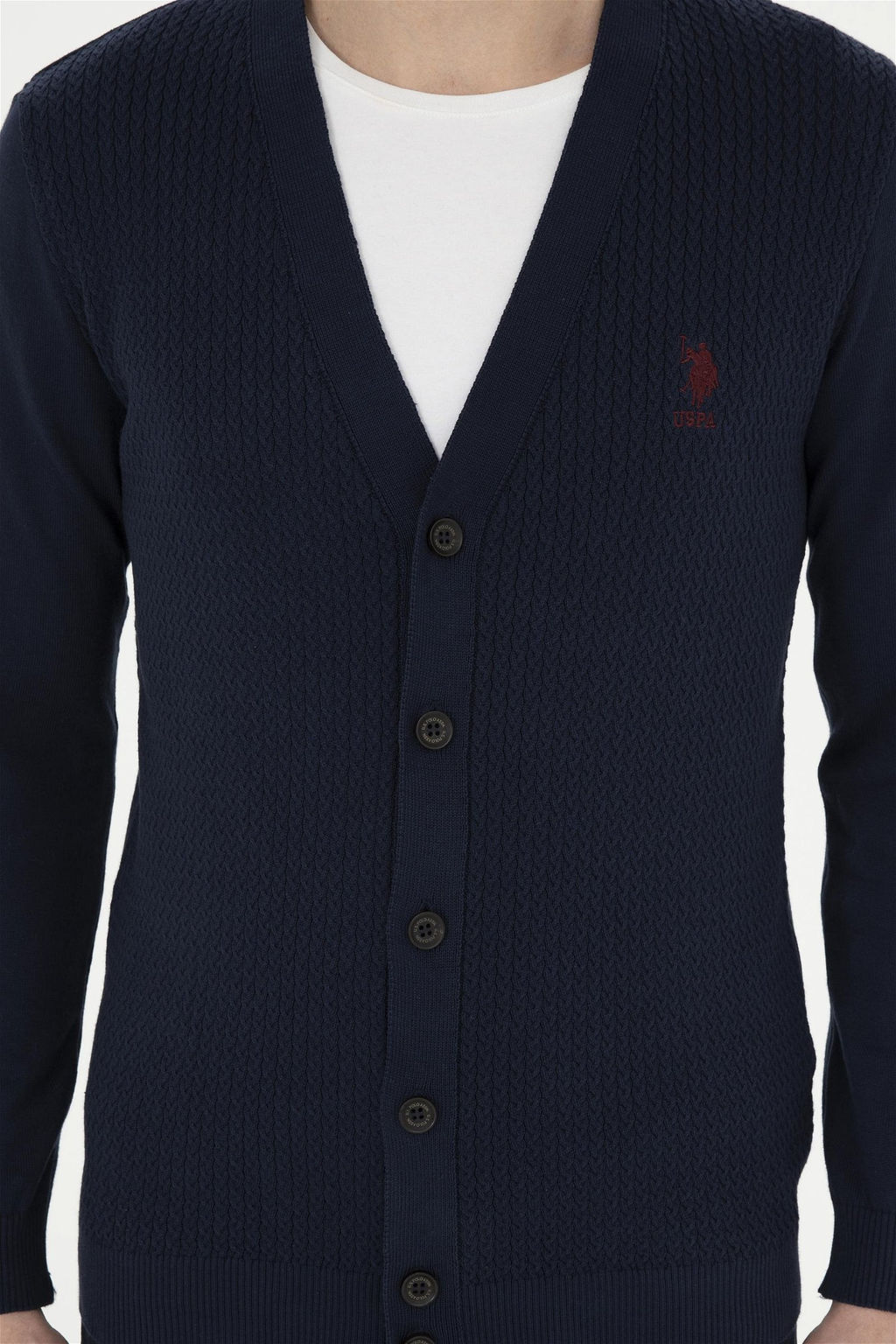 Мужской кардиган U.S. Polo Assn темно-синий хлопок  фото 6