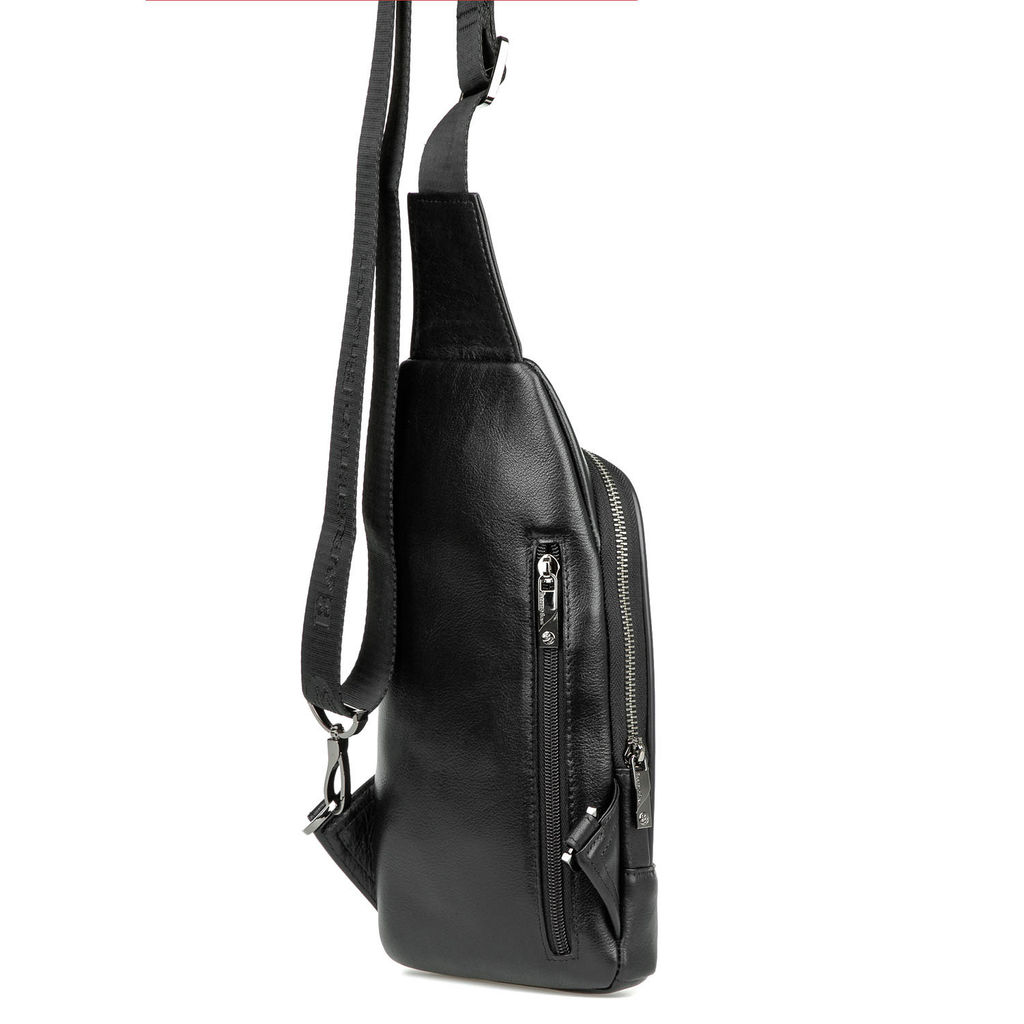 Мужская кожаная сумка-слинг - Barcelo biagi фото 3