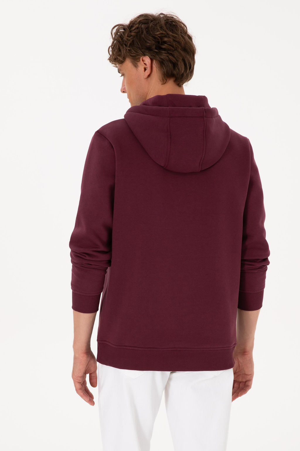 Erkek Regular Fit Kap__onlu _ardonlu Bordo Basic Sweatshirt - U.s. polo assn фото 5