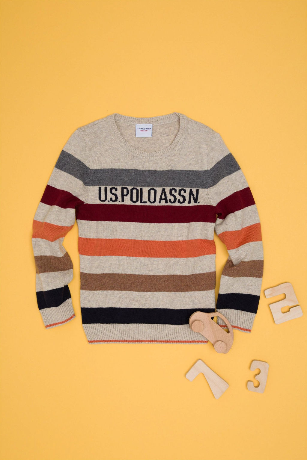 Свитер U.S. Polo Assn для мальчиков из хлопка меланж  фото 5
