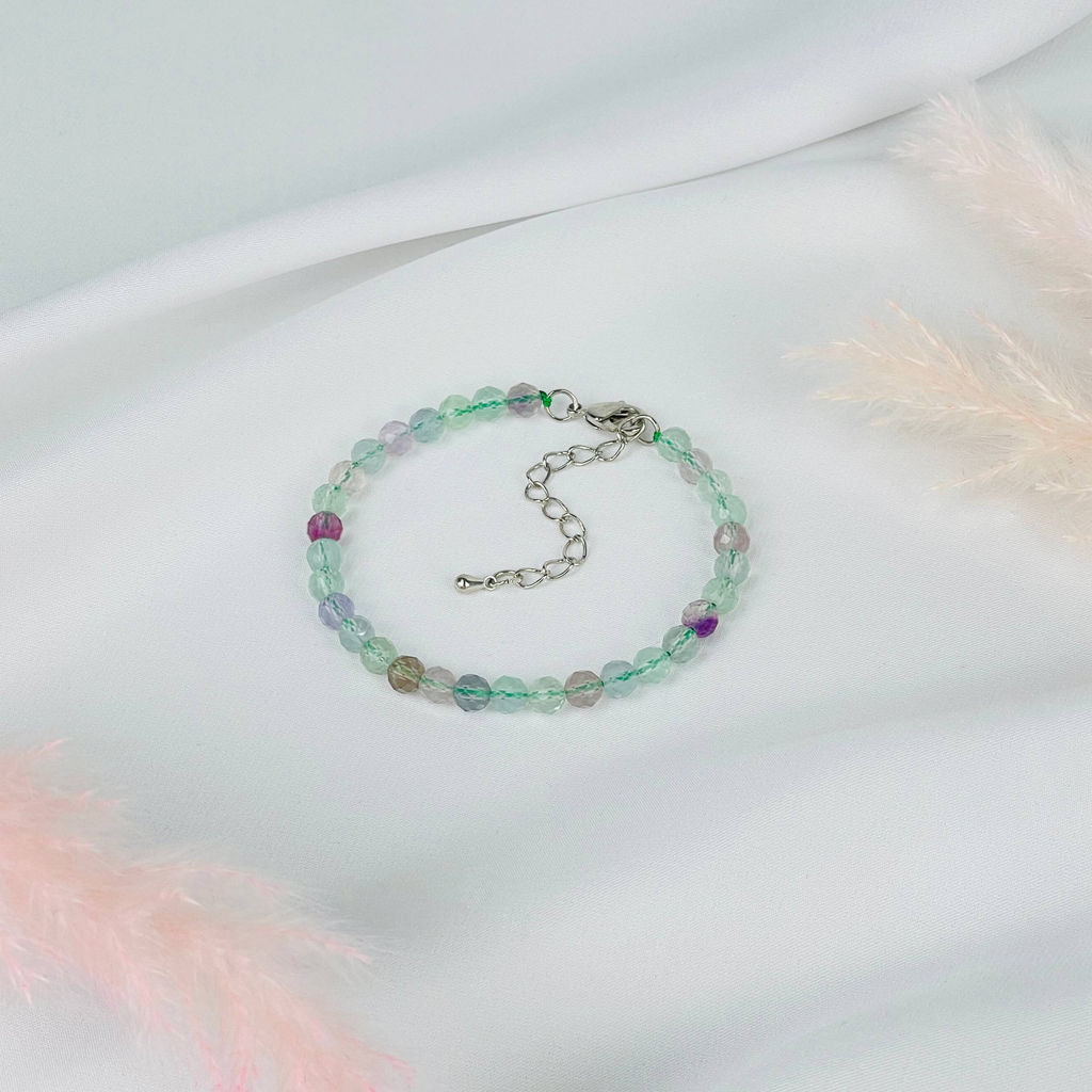 Браслет из Флюорита огранка 17,5 см + - Радуга самоцветов фото 3