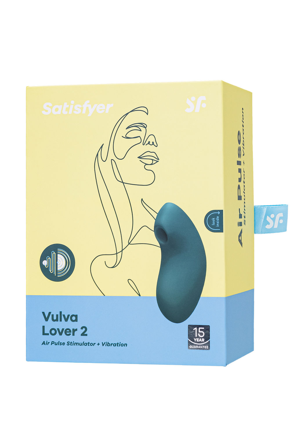 Вакуум-волновой бесконтактный стимулятор клитора Satisfyer Vulva Lover 2, силикон, синий  фото 8