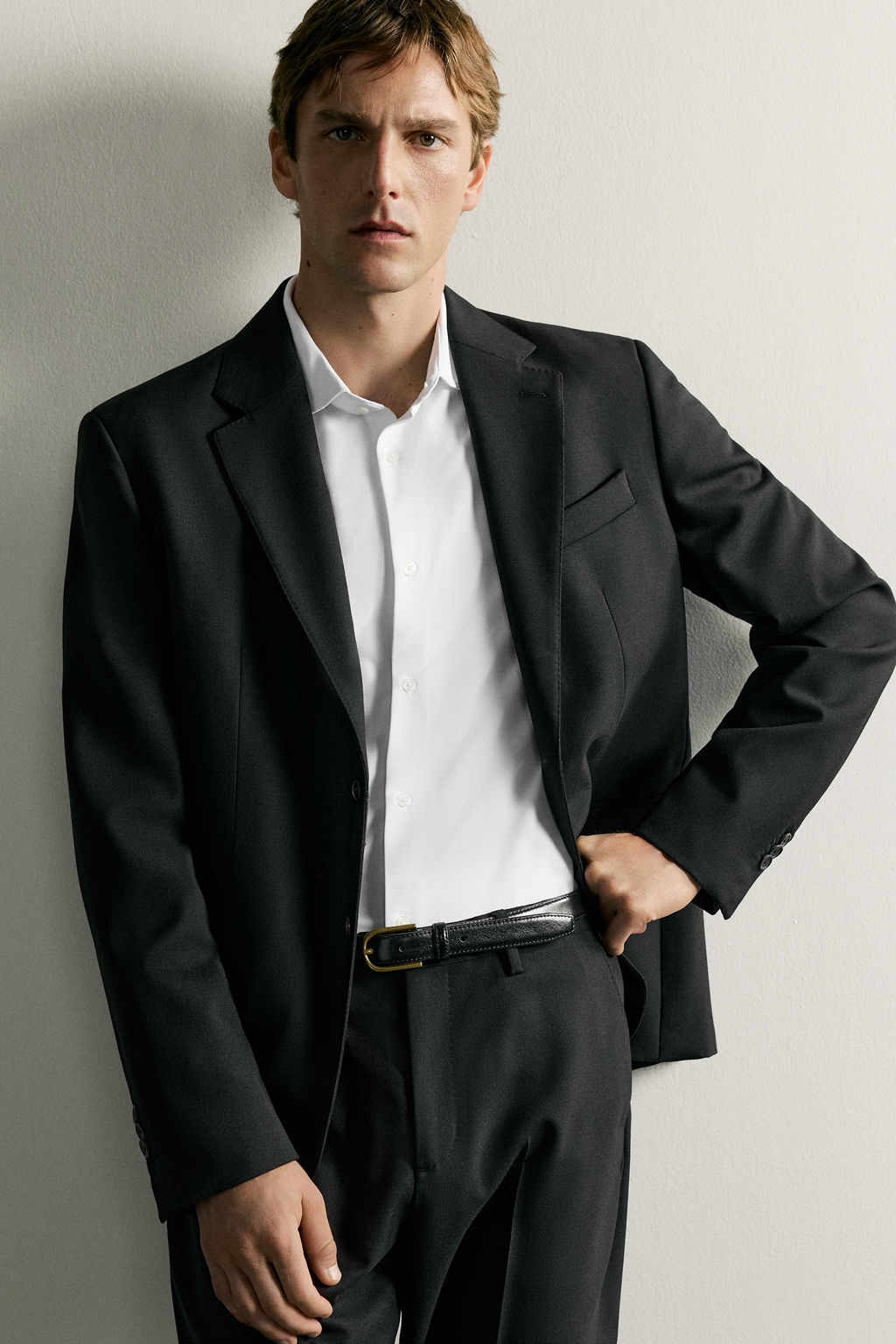 CAMISA REGULAR FIT ESTRUCTURA / Blanco - Zara фото 5
