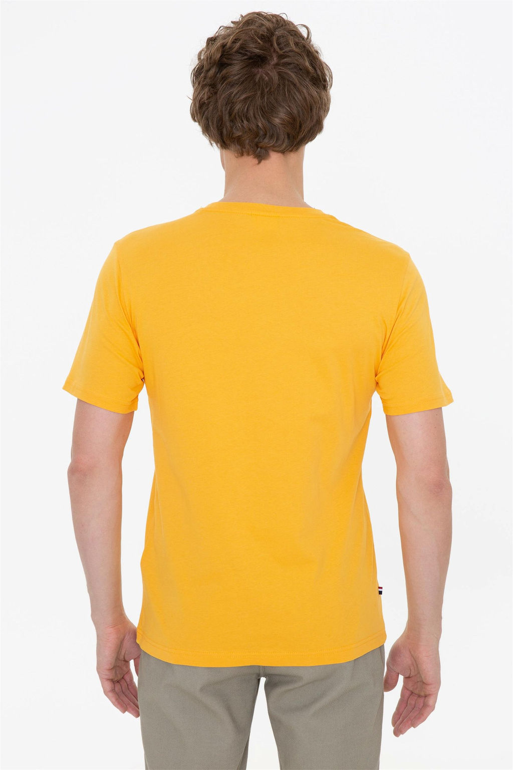 Мужская желтая футболка с круглым вырезом Basic - U.s. polo assn фото 10