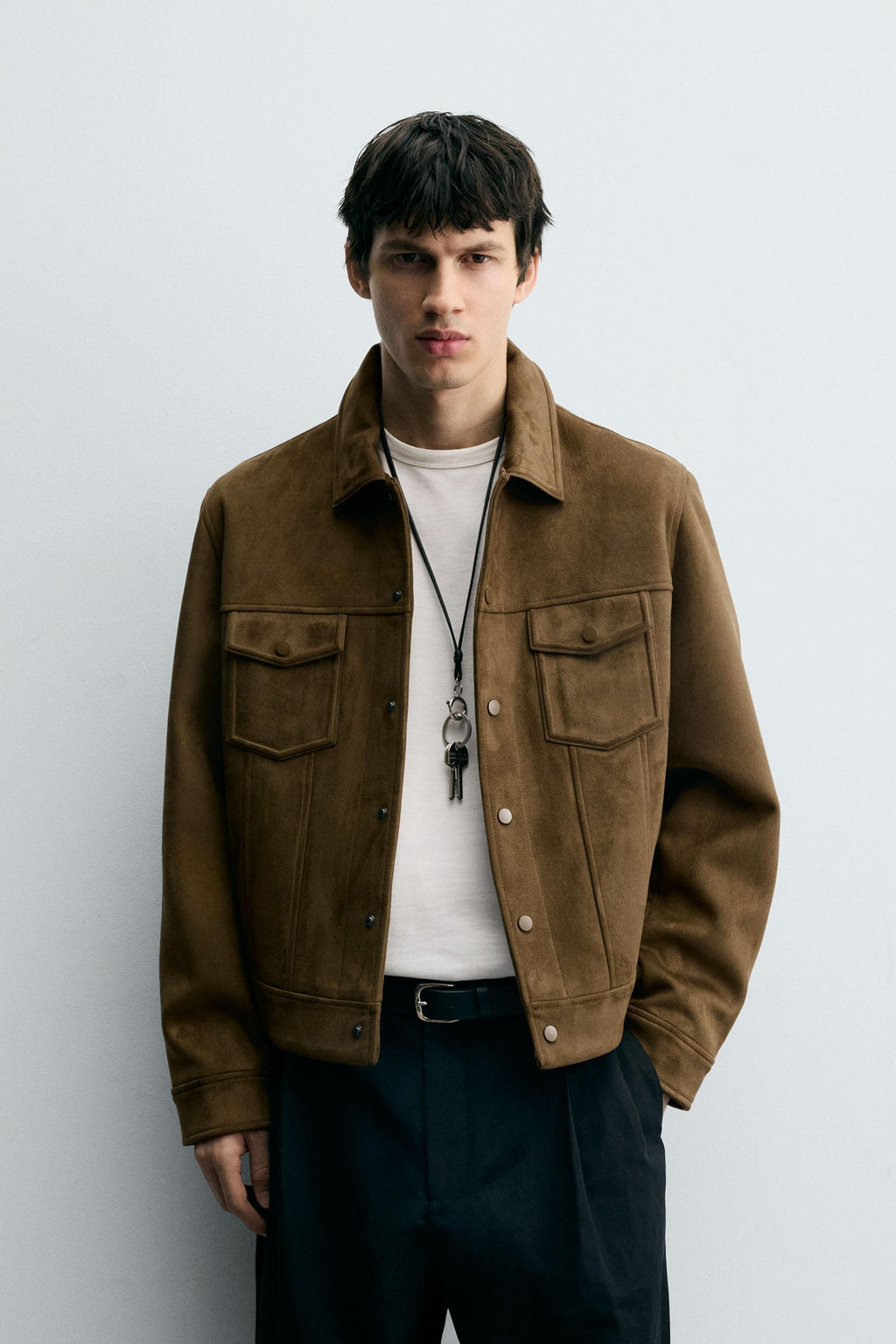 FAUX SUEDE REGULAR FIT JACKET - Zara фото 2