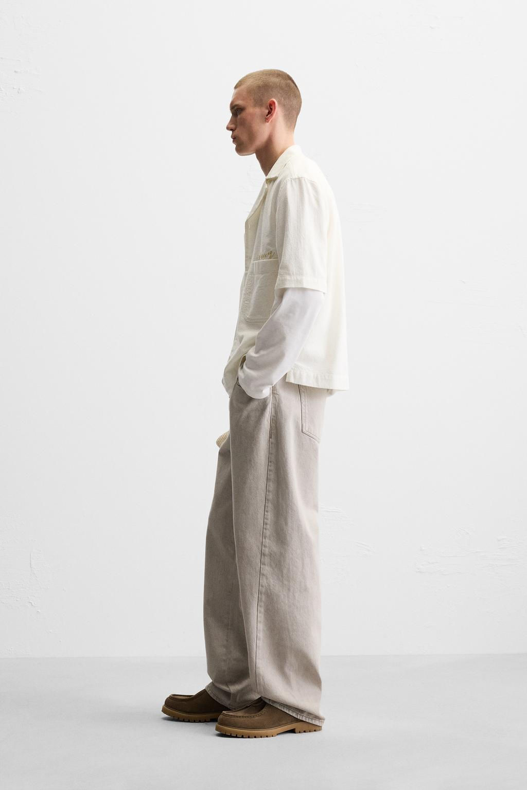 EMBROIDERED TEXTURED WEAVE SHIRT - Zara фото 12