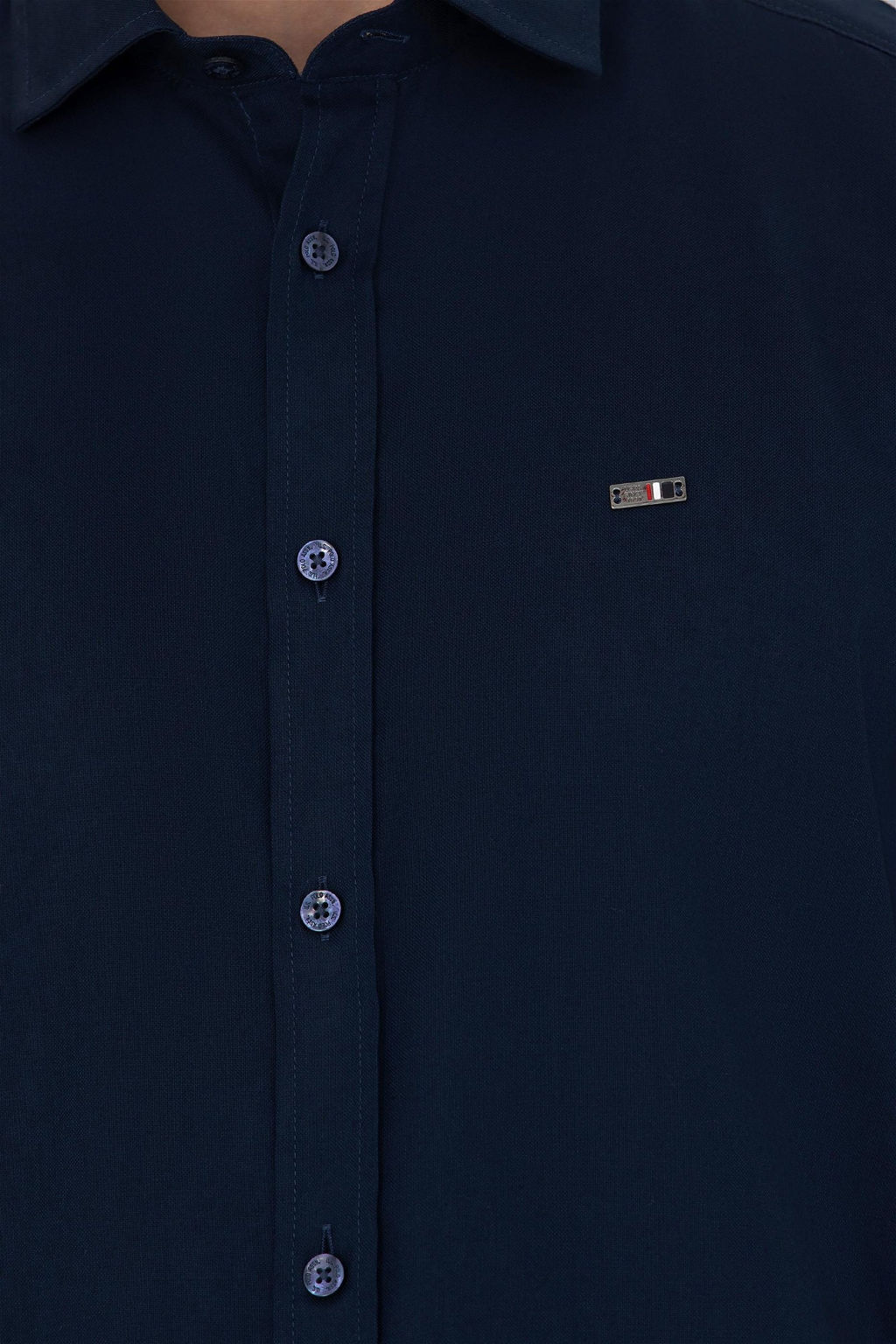Мужская темно-синяя базовая рубашка с длинным рукавом - U.s. polo assn фото 14