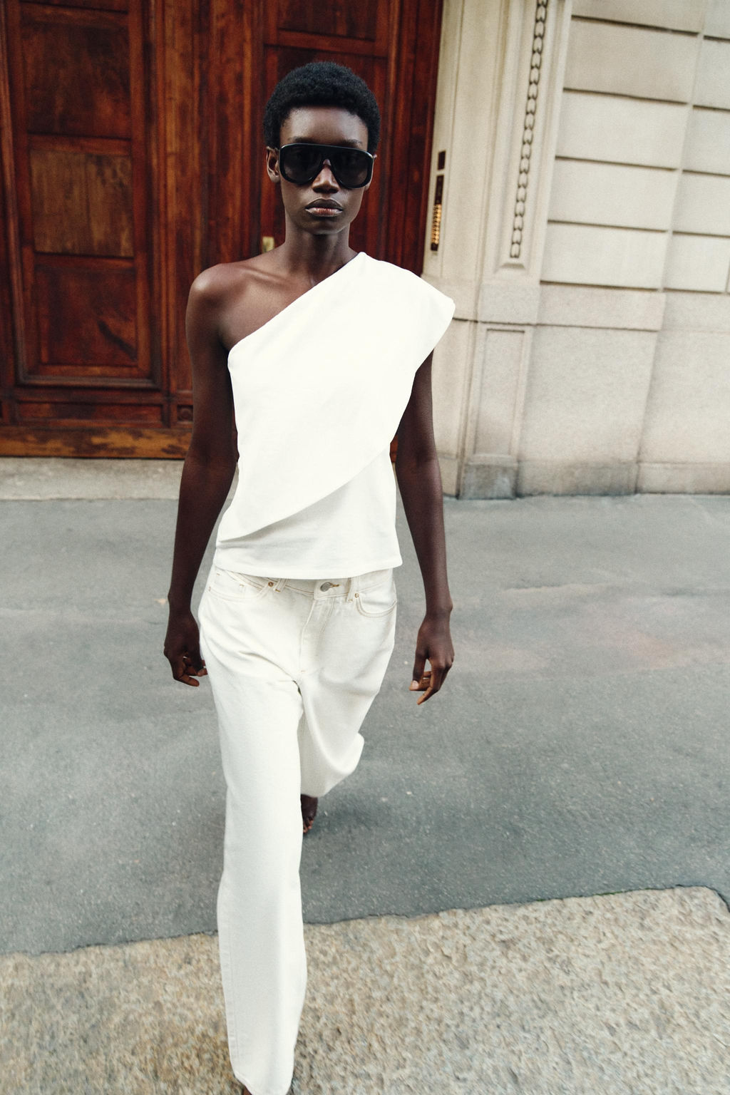 TOP ASIM?TRICO INTERLOCK / Blanco